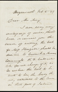 Letter from Anne Warren Weston, Weymouth, [Mass.], to Samuel May, Feb. 5, '49