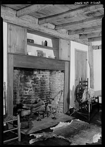 Saugus Iron works, East Bedroom, interior, fireplace