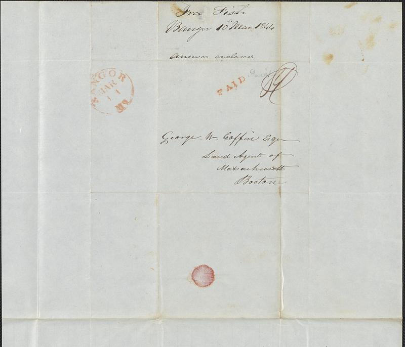 Ira Fish to George Coffin, 10 March 1844