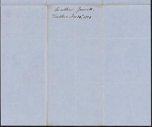 Luther Jewett to George Coffin, 11 November 1851