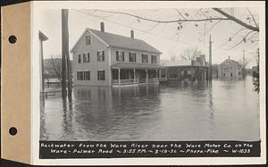 Backwater from the Ware River near the Ware Motor Co. on the Ware-Palmer Road, Ware, Mass., 3:55 PM, Mar. 19, 1936