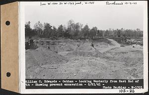 William C. Edwards, looking westerly from east end of pit, showing present excavation, Oakham, Mass., May 21, 1941