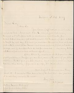 Letter from R.C. Jewett to John D. Long, October 2, 1869