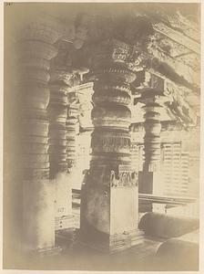 Pillars in a Jain temple [i.e. Saavira Kambada Basadi] at Moodbidry, South Canara District