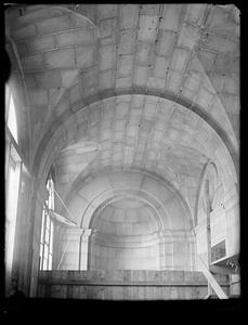 Boston Public Library under construction, vestibule ceiling