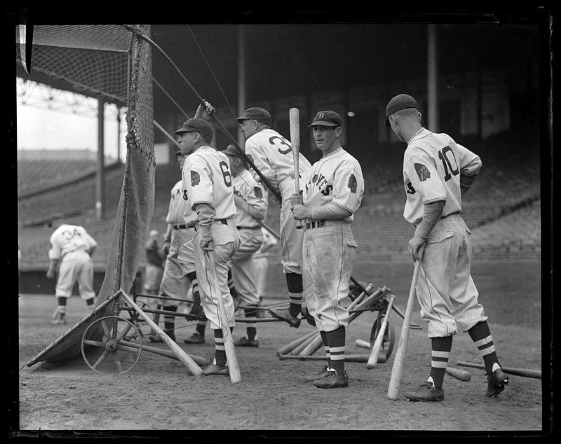 Jewel Ens, Pinky Whitney, Bill McKechnie, Marty McManus, Hal Lee, Boston Braves, Braves Field