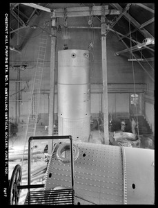 Distribution Department, Chestnut Hill High Service Pumping Station, installing vertical boilers, Brighton, Mass., Jun. 11, 1921