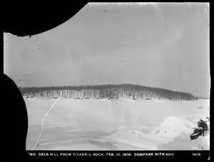 Distribution Department, Low Service Spot Pond Reservoir, Deer Hill from Pickerel Rock, Stoneham, Mass., Feb. 10, 1905