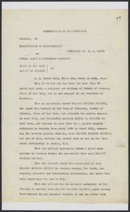 Sacco-Vanzetti Case Records, 1920-1928. Defense Papers. Exhibits, pages 44-50: Affidavits: E.L. Bloom, John H. Moore, Henry C. Pierce, R.W. Lander, June 1922. Box 9, Folder 9, Harvard Law School Library, Historical & Special Collections