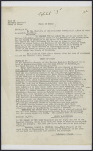 Sacco-Vanzetti Case Records, 1920-1928. Defense Papers. Exhibit F, pages 122-124, 1919. Box 9, Folder 16, Harvard Law School Library, Historical & Special Collections