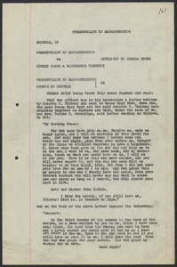 Sacco-Vanzetti Case Records, 1920-1928. Defense Papers. Exhibits, pages 161-169: Massachusetts vs. Sacco and Vanzetti, Affidavit of Thomas Doyle, July 20, 1922. Box 9, Folder 22, Harvard Law School Library, Historical & Special Collections