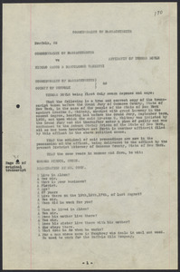 Sacco-Vanzetti Case Records, 1920-1928. Defense Papers. Exhibits, pages 170-177: Massachusetts vs. Sacco and Vanzetti, Affidavit of Thomas Doyle, July 20, 1922. Box 9, Folder 23, Harvard Law School Library, Historical & Special Collections