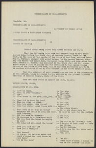 Sacco-Vanzetti Case Records, 1920-1928. Defense Papers. Affidavit/Deposition of Doyle, Thomas, July 20, 1922. Box 9, Folder 33, Harvard Law School Library, Historical & Special Collections