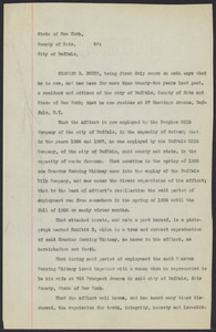 Sacco-Vanzetti Case Records, 1920-1928. Defense Papers. Affidavit/Deposition of Erie County citizens, July 1922. Box 9, Folder 38, Harvard Law School Library, Historical & Special Collections