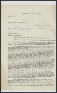 Sacco-Vanzetti Case Records, 1920-1928. Defense Papers. Affidavit/Deposition of Rackliff, Grace Mary (Best), May 16, 1922. Box 9, Folder 52, Harvard Law School Library, Historical & Special Collections