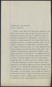Sacco-Vanzetti Case Records, 1920-1928. Defense Papers. Affidavit/Deposition of Shaw, David J., July 1922. Box 9, Folder 54, Harvard Law School Library, Historical & Special Collections