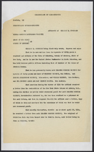 Sacco-Vanzetti Case Records, 1920-1928. Defense Papers. Affidavit/Deposition of Stoddard, Charles B., June 28, 1922. Box 9, Folder 57, Harvard Law School Library, Historical & Special Collections