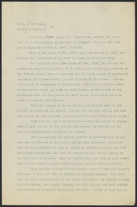 Sacco-Vanzetti Case Records, 1920-1928. Defense Papers. Affidavit/Deposition of Stroh, George L., July 3, 1922. Box 9, Folder 58, Harvard Law School Library, Historical & Special Collections