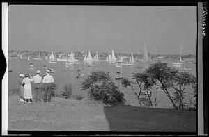 Marblehead, marine, group watching sailboats