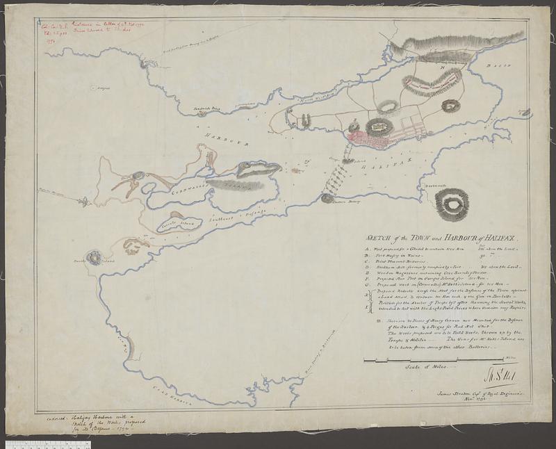 Sketch of the town and harbour of Halifax