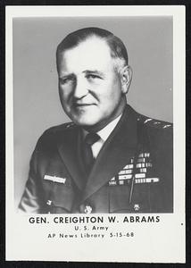 Gen. Creighton W. Abrams. U.S. Army. AP News Library 5-15-68