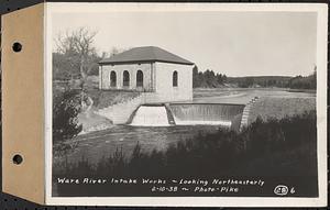 Contract No. 28, Ware River Intake Building, Grading the Grounds, Barre, Ware River Intake Works, looking northeasterly, Barre, Mass., Feb. 10, 1938