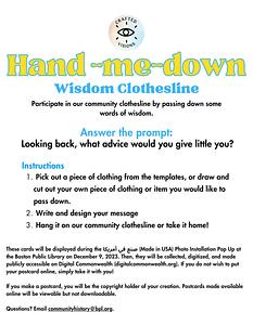 Hand-me-down wisdom clothesline, sign