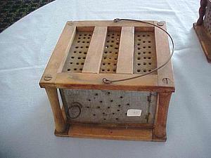 American wood and tin foot warmer