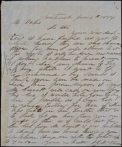 A. J. McElveen, Sumterville, S.C., autograph letter signed to Ziba B. Oakes, 4 June 1854