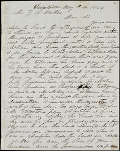 A. J. McElveen, Sumterville, S.C., autograph letter signed to Ziba B. Oakes, 16 May 1854