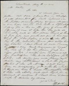 A. J. McElveen, Sumterville, S.C., autograph letter signed to Ziba B. Oakes, 15 May 1854