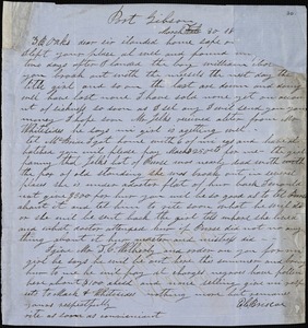 E. C. Briscoe, Port Gibson, Miss., autograph letter signed to Ziba B. Oakes, 30 March 1854