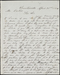 A. J. McElveen, Sumterville, S.C., autograph letter signed to Ziba B. Oakes, 21 April 1854