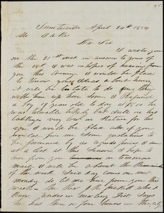 A. J. McElveen, Sumterville, S.C., autograph letter signed to Ziba B. Oakes, 24 April 1854