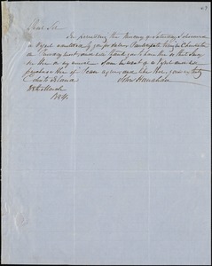 John Hanahan, Edisto Island, S.C., autograph letter signed to Ziba B. Oakes, 28 March 1854