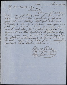 William Wright, Savannah, Ga., manuscript letter signed to Ziba B. Oakes, 25 February 1854