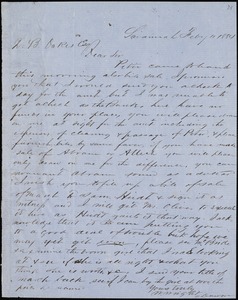 William Wright, Savannah, Ga., manuscript letter signed to Ziba B. Oakes, 11 February 1854