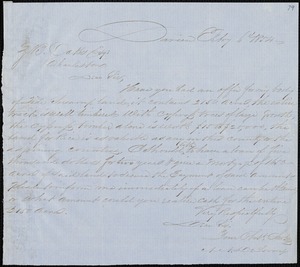 A.A. DeLorme, Darien, Ga., autograph letter signed to Ziba B. Oakes, 6 February 1854