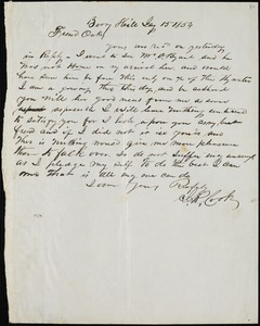 J.R. Cook, Berry's Hill, autograph letter signed to Ziba B. Oakes, 15 January 1854