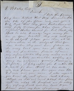 William Wright, Savannah, Ga., manuscript letter signed to Ziba B. Oakes, 8 February 1854