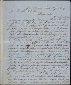 A. J. McElveen, Sumterville, S.C., autograph letter signed to Ziba B. Oakes, 7 February 1854