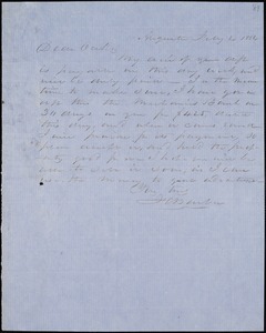 F. C. Barber, Augusta, Ga., autograph letter signed to Ziba B. Oakes, 4 February 1854