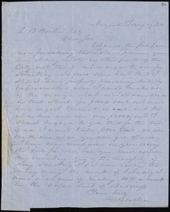F. C. Barber, Augusta, Ga., autograph letter signed to Ziba B. Oakes, 29 January 1854