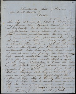 A. J. McElveen, Sumterville, S.C., autograph letter signed to Ziba B. Oakes, 19 January 1854