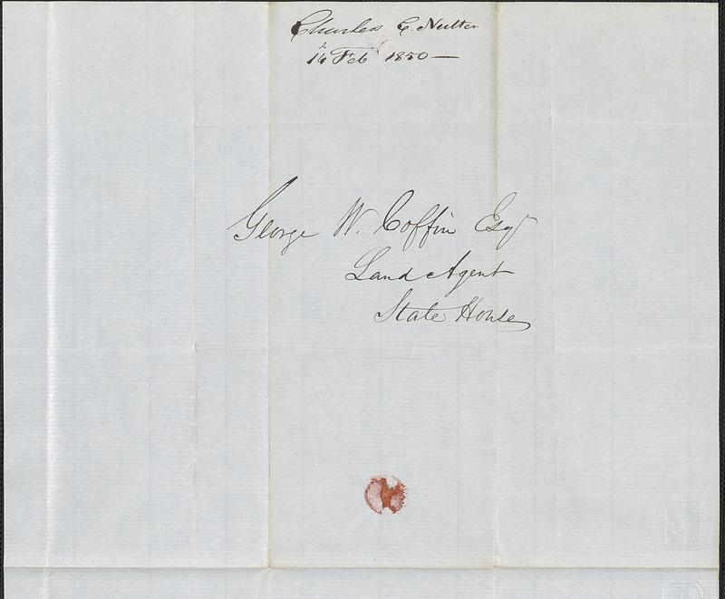 Charles C. Nutter to George Coffin, 14 February 1850