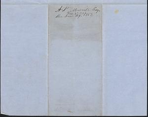 Anson P. Morrill to Samuel Warner, 27 December 1852