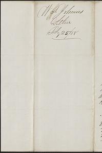 W. T. Johnson to W. A. Harrington, 25 February 1858