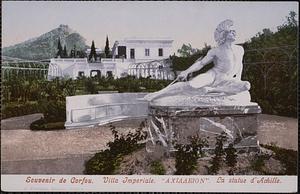 Souvenir de Corfou. Villa imperiale. "Αχιλλειον". La statue d'Achille