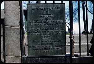 Copp's Hill cemetery tablet