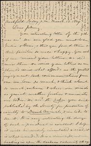 Letter from Zadoc Long to John D. Long, March 12, 1869